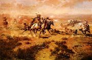 Charles M Russell The Attack on the Wagon Train china oil painting reproduction